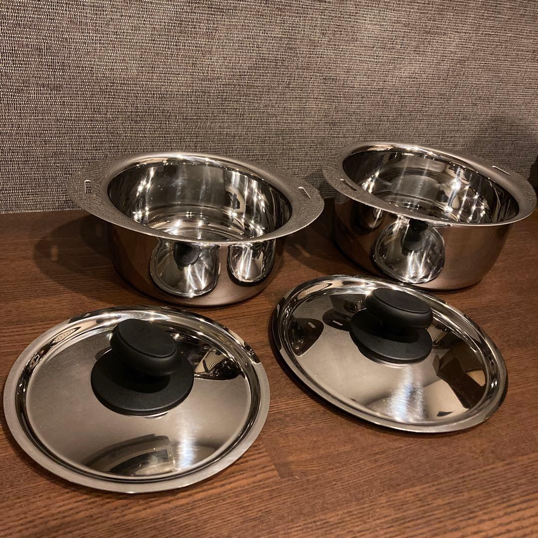 宮崎製作所 十得鍋 ソースポット16㎝＆18㎝　セット　蓋つき　ハンドルなし