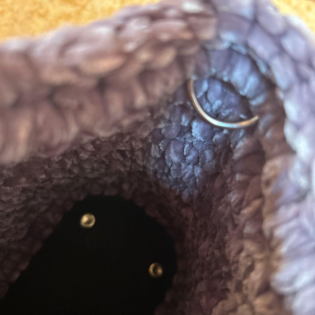 piko様♡ズパゲッティ マルシェバッグ　斜め模様　ベルベット