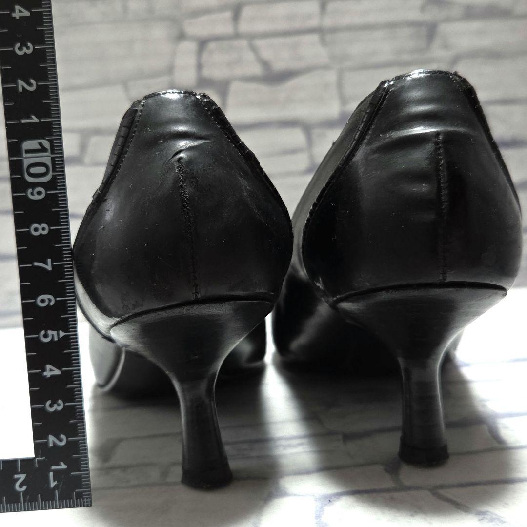 【CHANEL】カメリア＆タッセル ポインテッドトゥ パンプス 36 黒 レザー