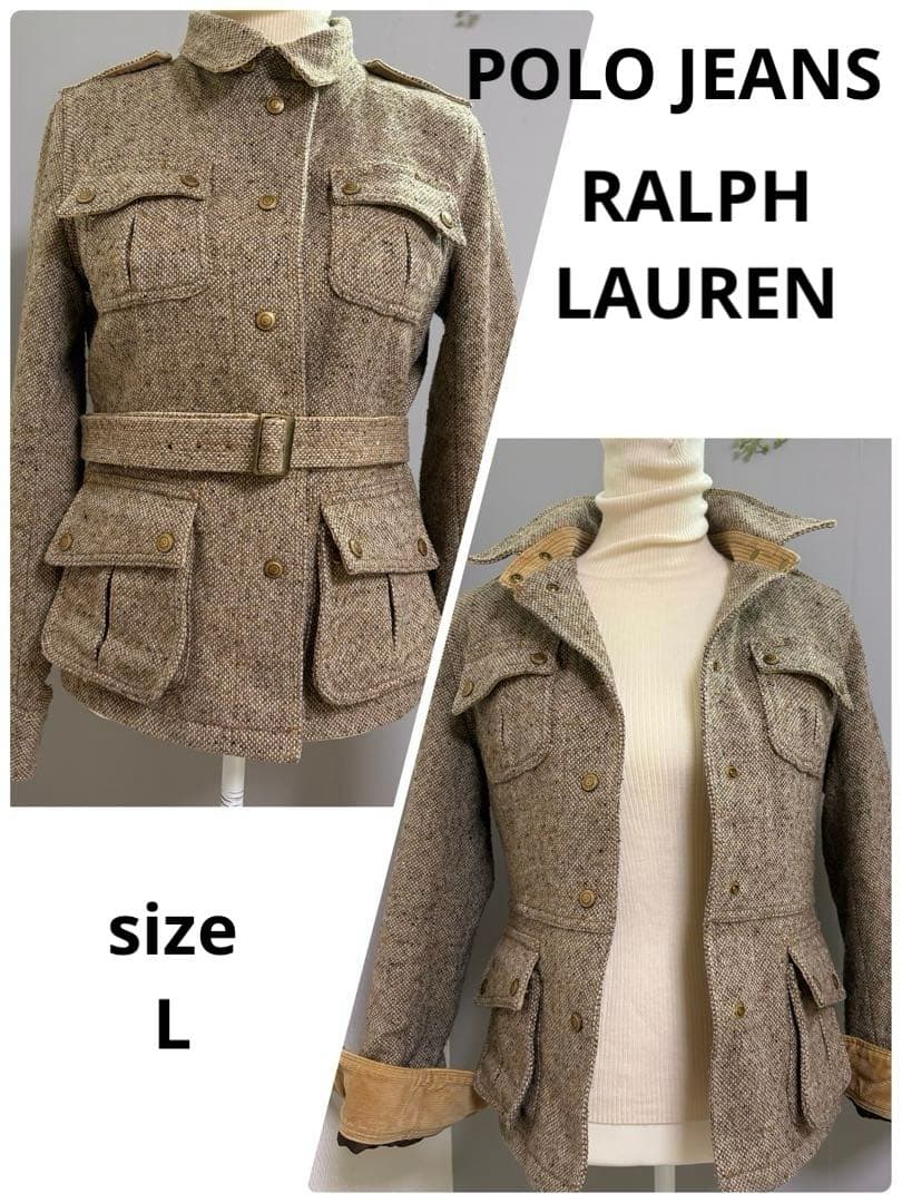 オールドラルフローレン POLO JEANS ツイードジャケット L キルト裏地
