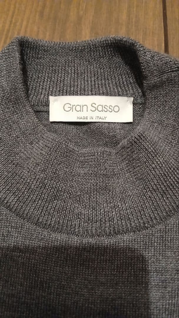 イタリア製 グランサッソ 12ゲージウール モックネックニット50 XL
