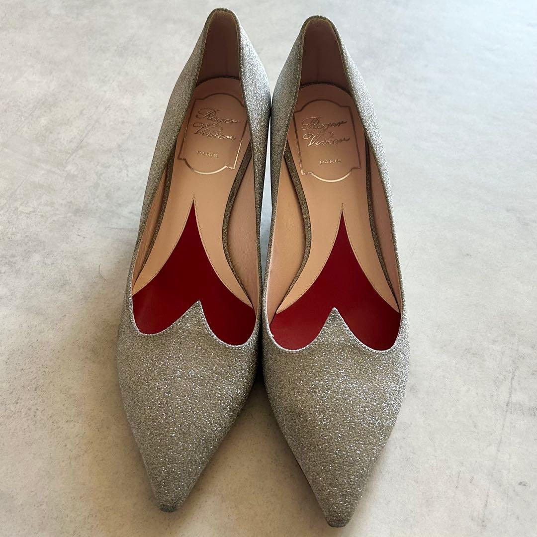 ロジェヴィヴィエ銀 35 1/2 23cm アイラブヴィヴィエ グリッターハート