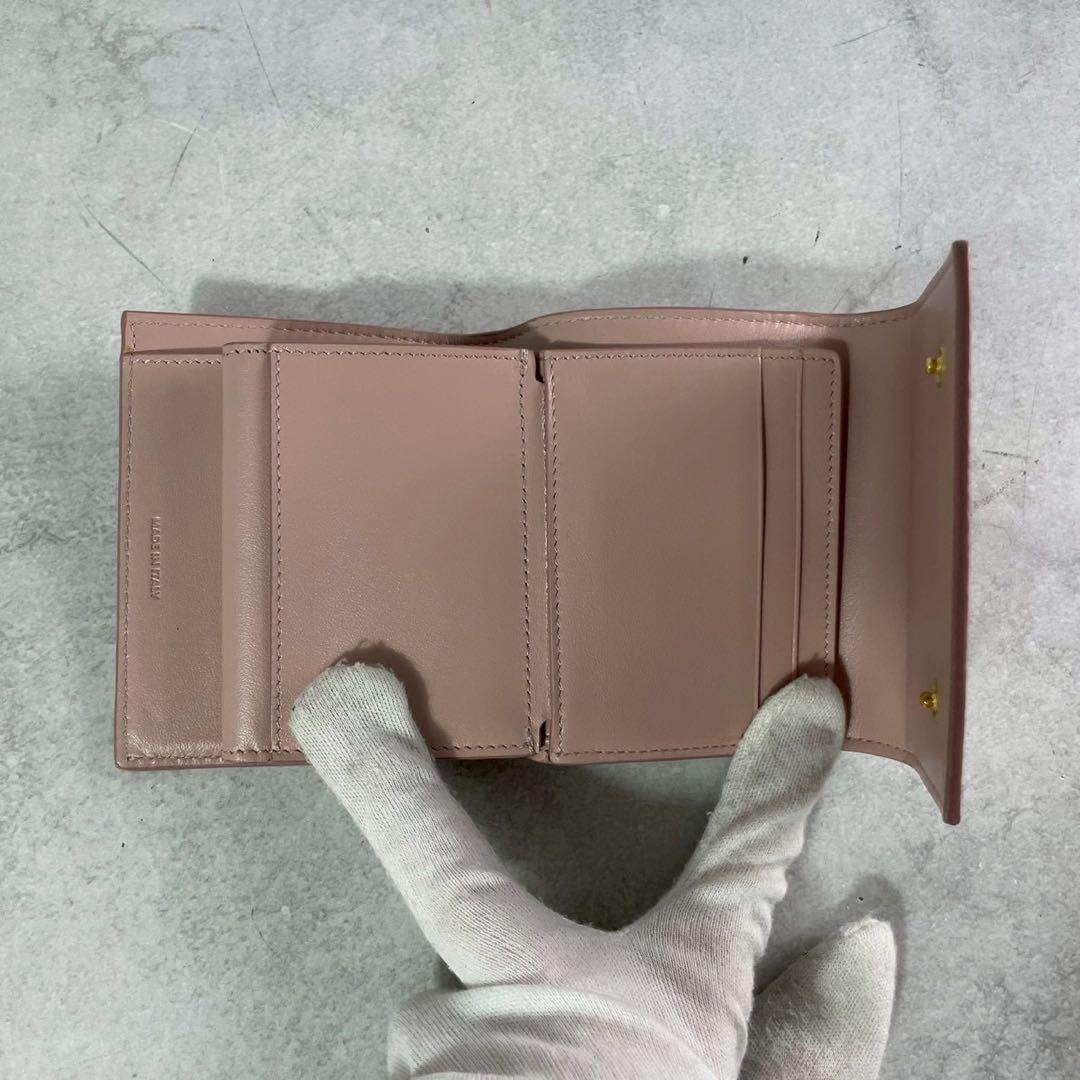 CELINE 現行 スモールトリフォールドウォレット セリーヌ ミニ財布 ピンク