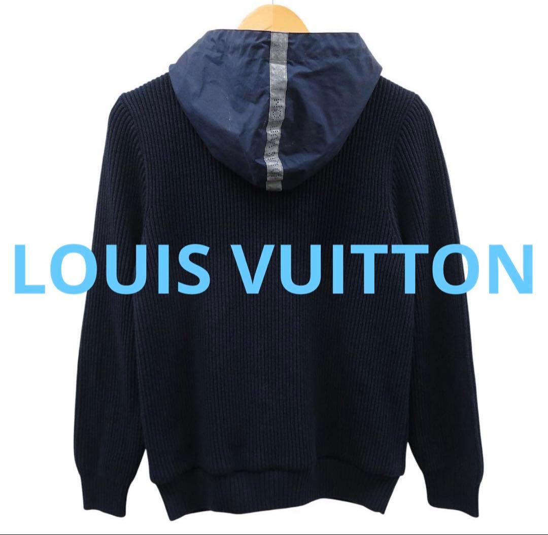 LOUISVUITTON ルイヴィトン ニットパーカー ジャケット ネイビー　M