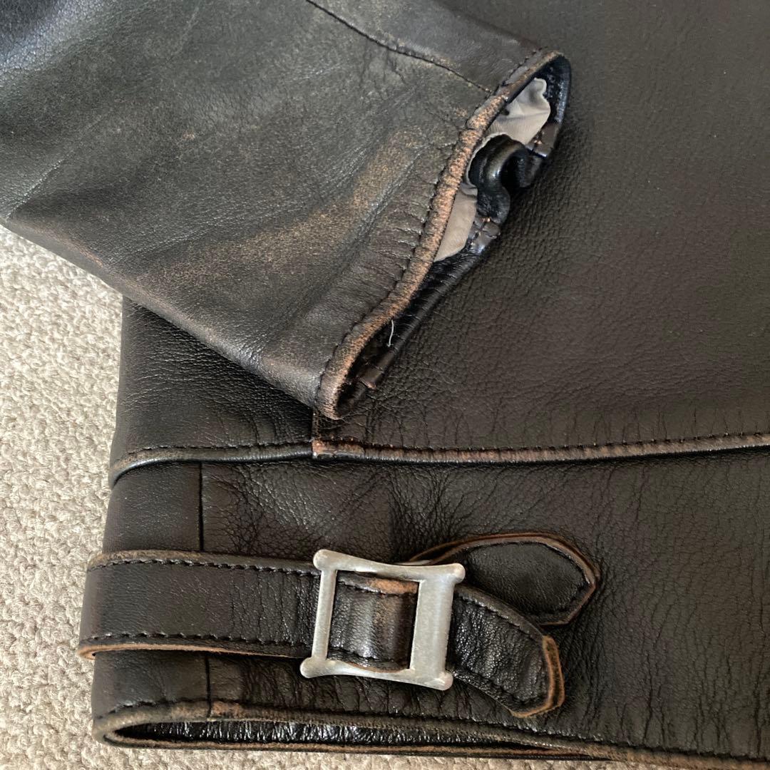 Addict Clothes レザーシングルライダースジャケット、サイズ40