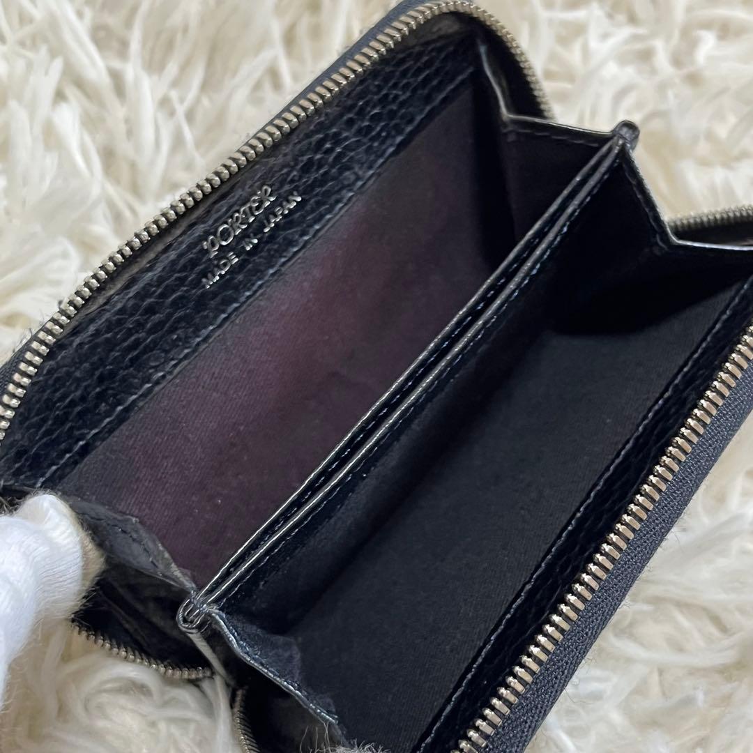 【美品】ポーター　ケース　グレイズ　パンチング　ラウンドファスナー　レザー