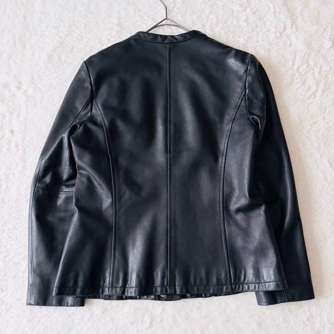 美品✨ ロートレアモン レザージャケット シングル ノーカラー 38 ラムレザー