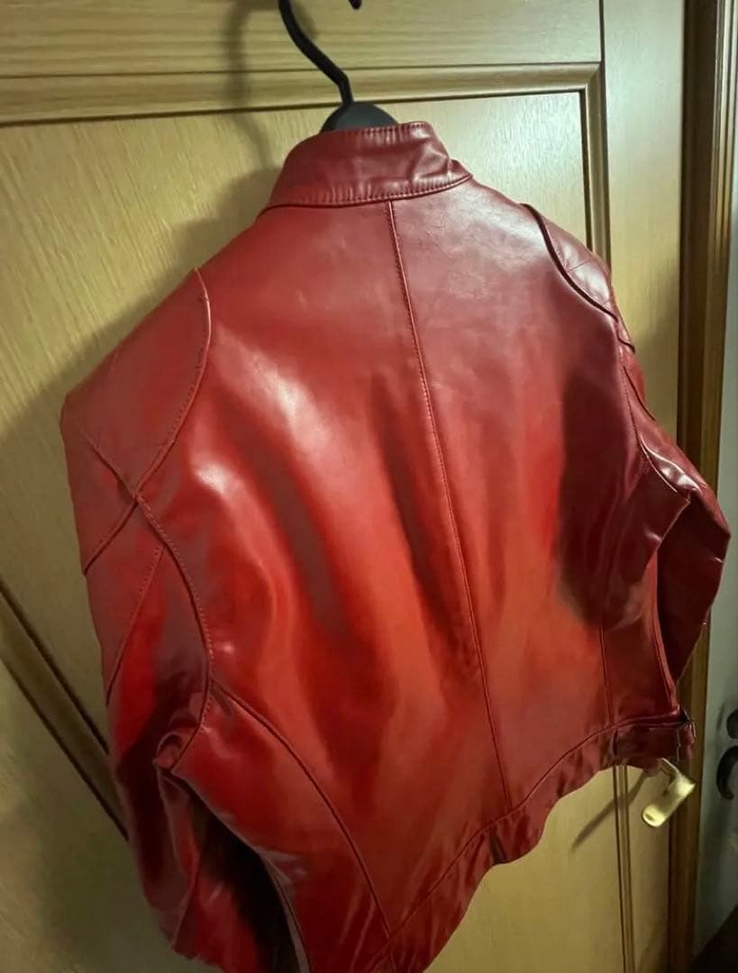 「Haruf」本革 シングル 赤レザージャケット