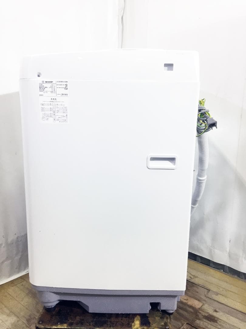 ★美品 中古★SHARP 6kg 洗濯機【ES-GE6C-W】FGGT