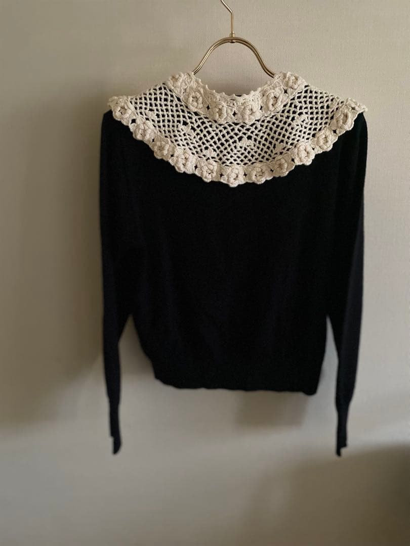 Verybrain かぎ編み　襟付き　カーディガン