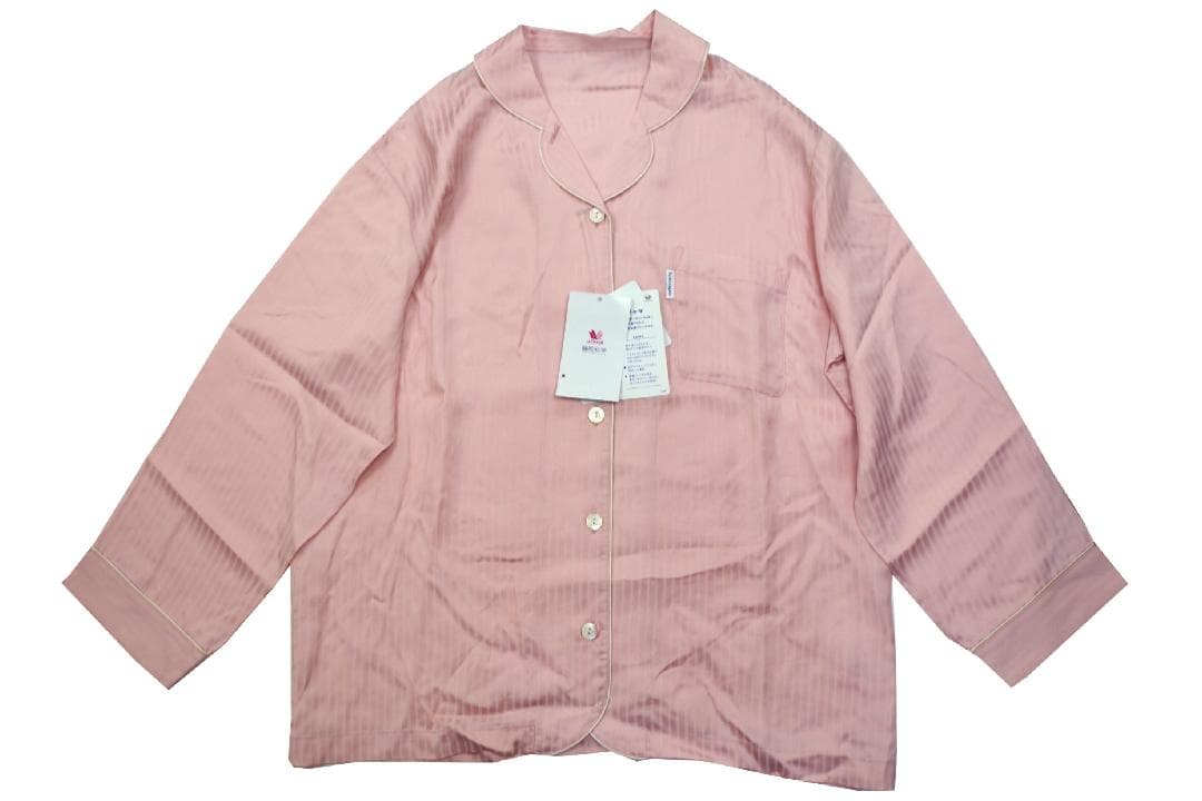 【新品】ワコール/睡眠科学　シルクのような肌ざわり定番シャツパジャマ(L)