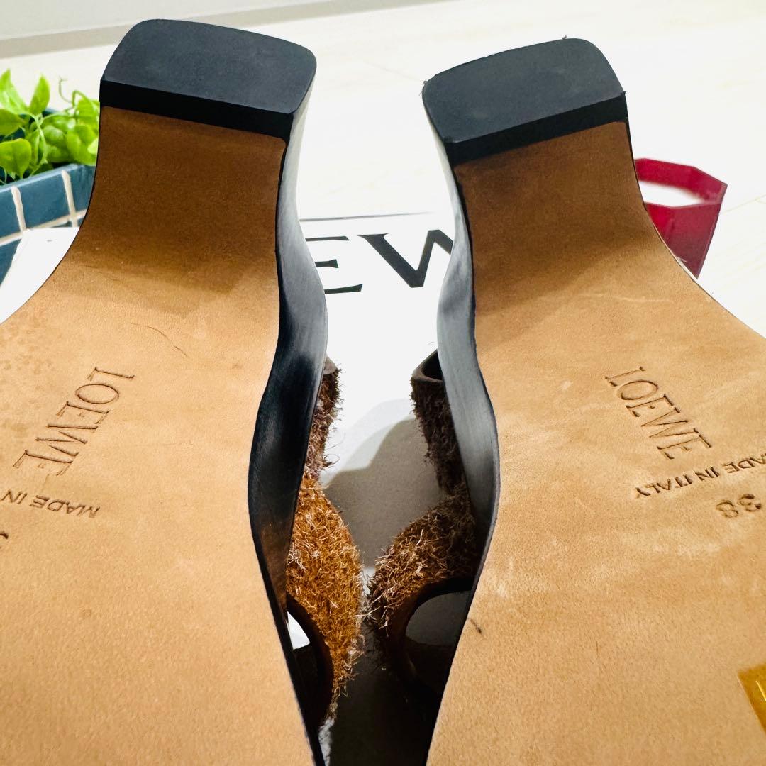 LOEWE ロエベ イーズ　スエードレザー　ヒールサンダル　ブラウン