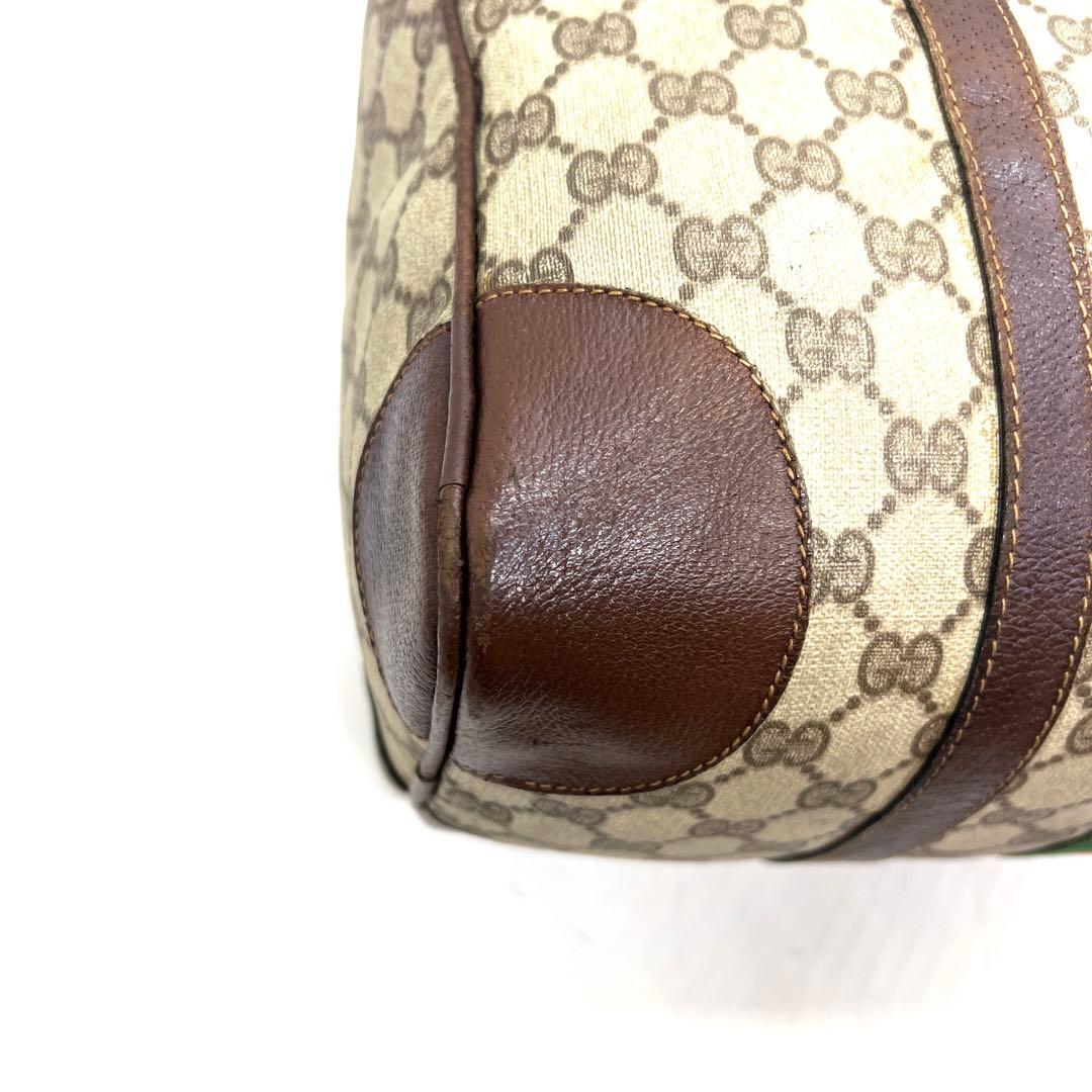 【美品】グッチ ミニボストンバッグ GG シェリーライン