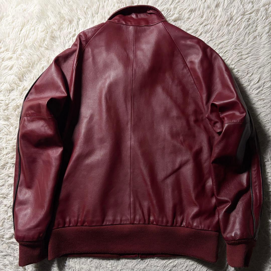 希少カラー■schott トラックジャケット　羊革　ラムレザー ボルドー　L