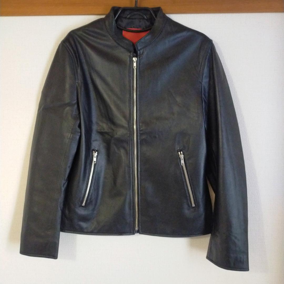 美品　アーバンリサーチ　レザー　シングルライダース　ジャケット　L　黒