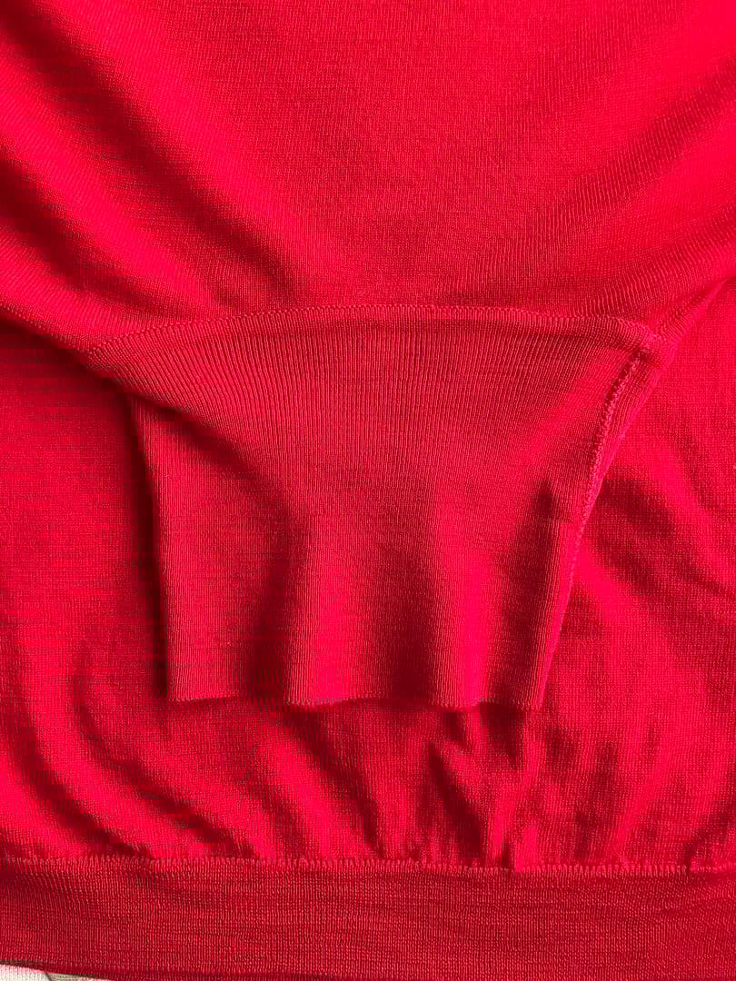 JOHN SMEDLEY ウール 30G タートルネックニット レッド S