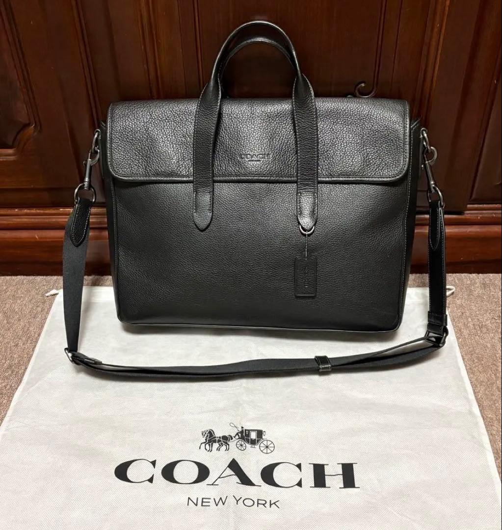 美品　COACH コーチビジネスバッグ　ブラック