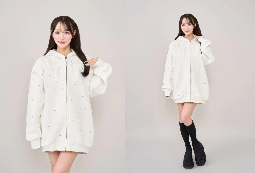 ダーリッチ darich DDロゴビジュージップパーカー ピンク PNK