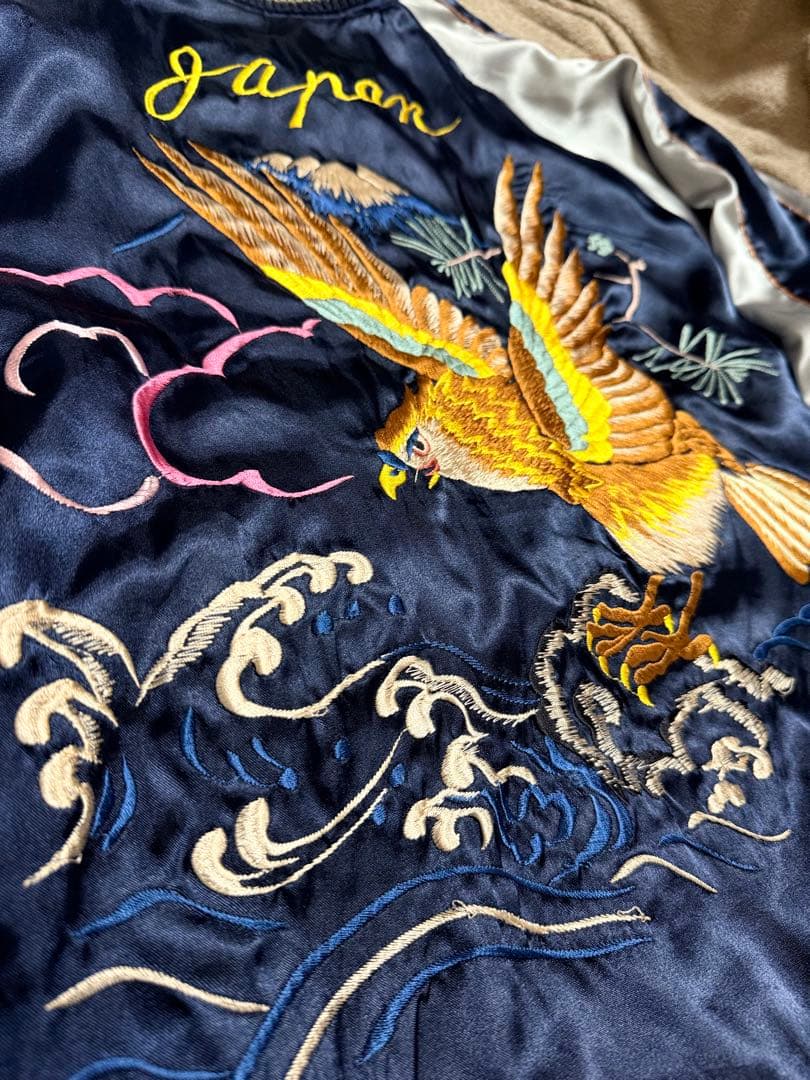 ２面用 テーラー東洋 スカル 鷲 日本限定 スカジャン vintage　サテン