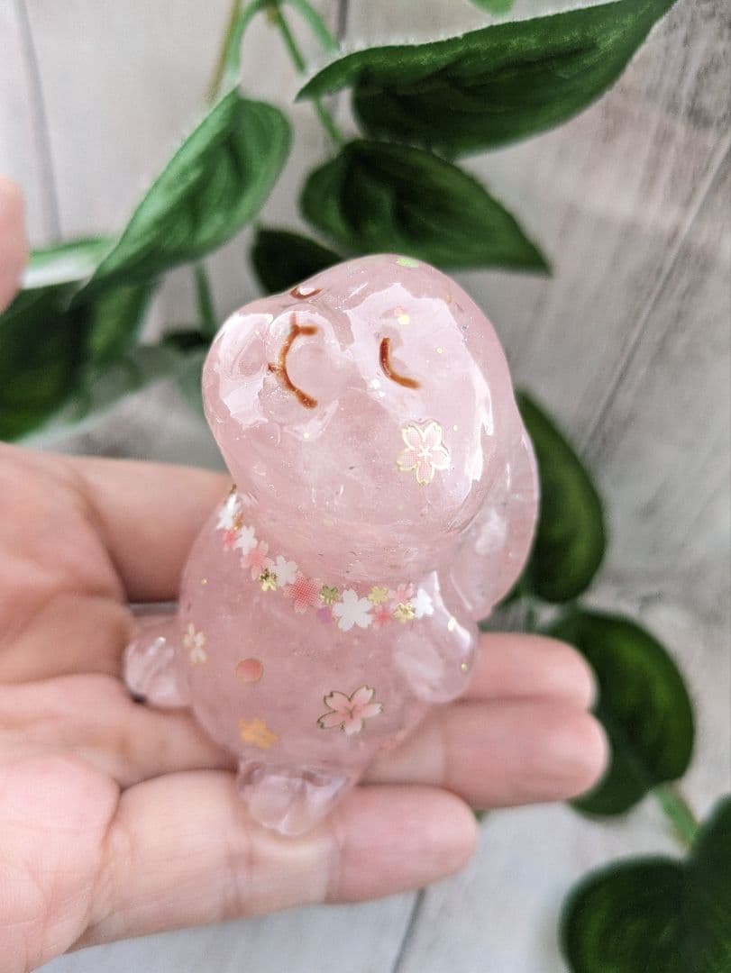 【やま】ローズクォーツの天使ちゃん形オルゴナイト☆他９点