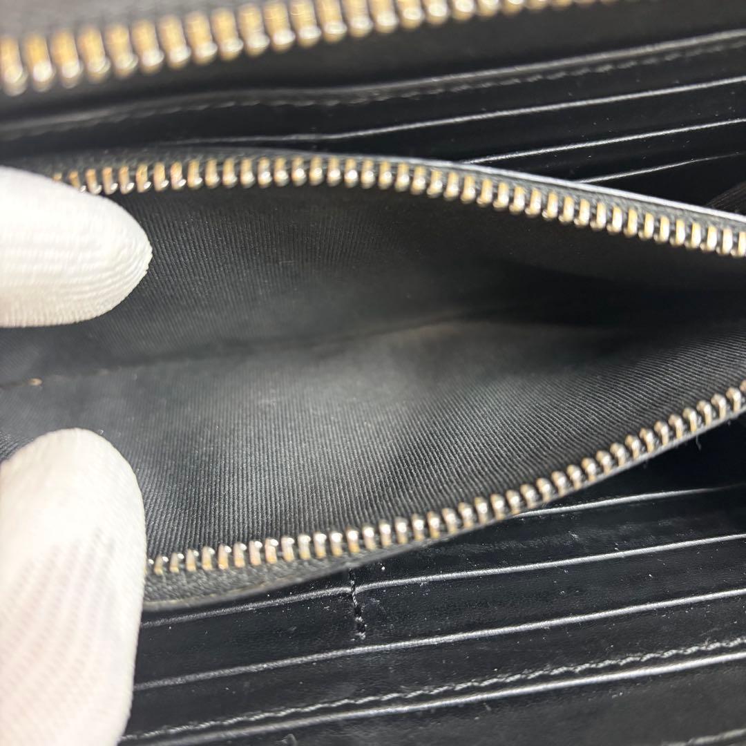 BURBERRY バーバリー　長財布　ラウンドジップ　黒　ロゴプリント　レザー