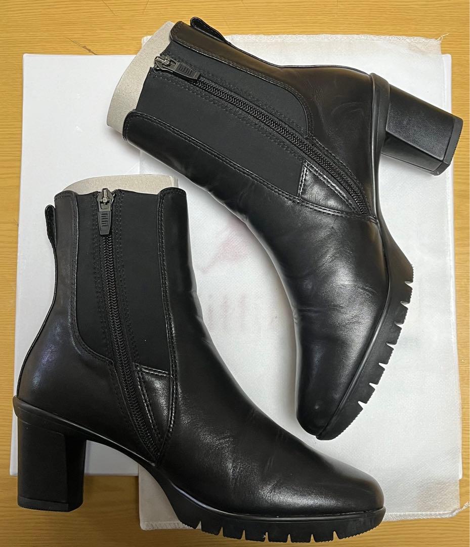 fit fit フレックスヒールサイドゴアブーツ（ブラック）