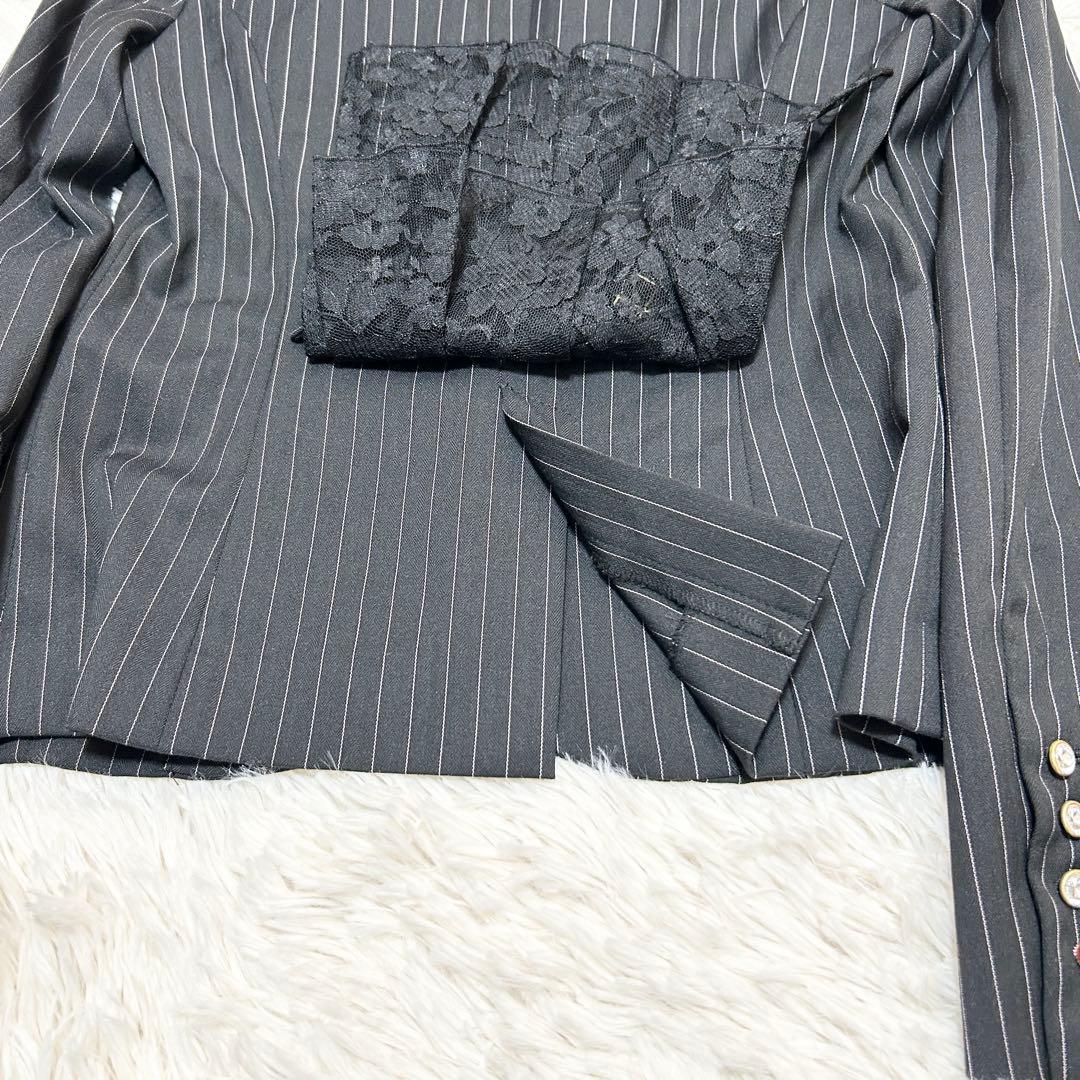 ✨美品✨Sugar Gloss パンツスーツ　ストライプ　ブラック M