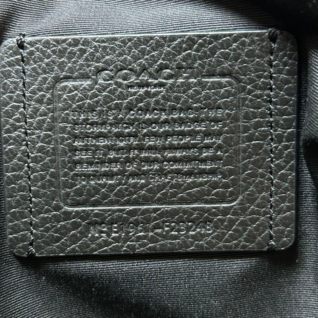 COACH コーチ メンズ シボ革 黒 レザートートバッグ