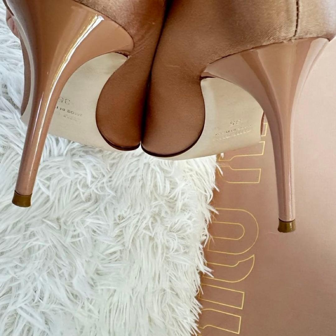 【美品】ミュウミュウ miumiu ハート　ビジュー　ピンク パンプス35