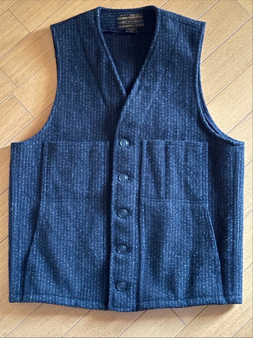 フィルソン　ストライプ　マッキーノウールベスト Sサイズ