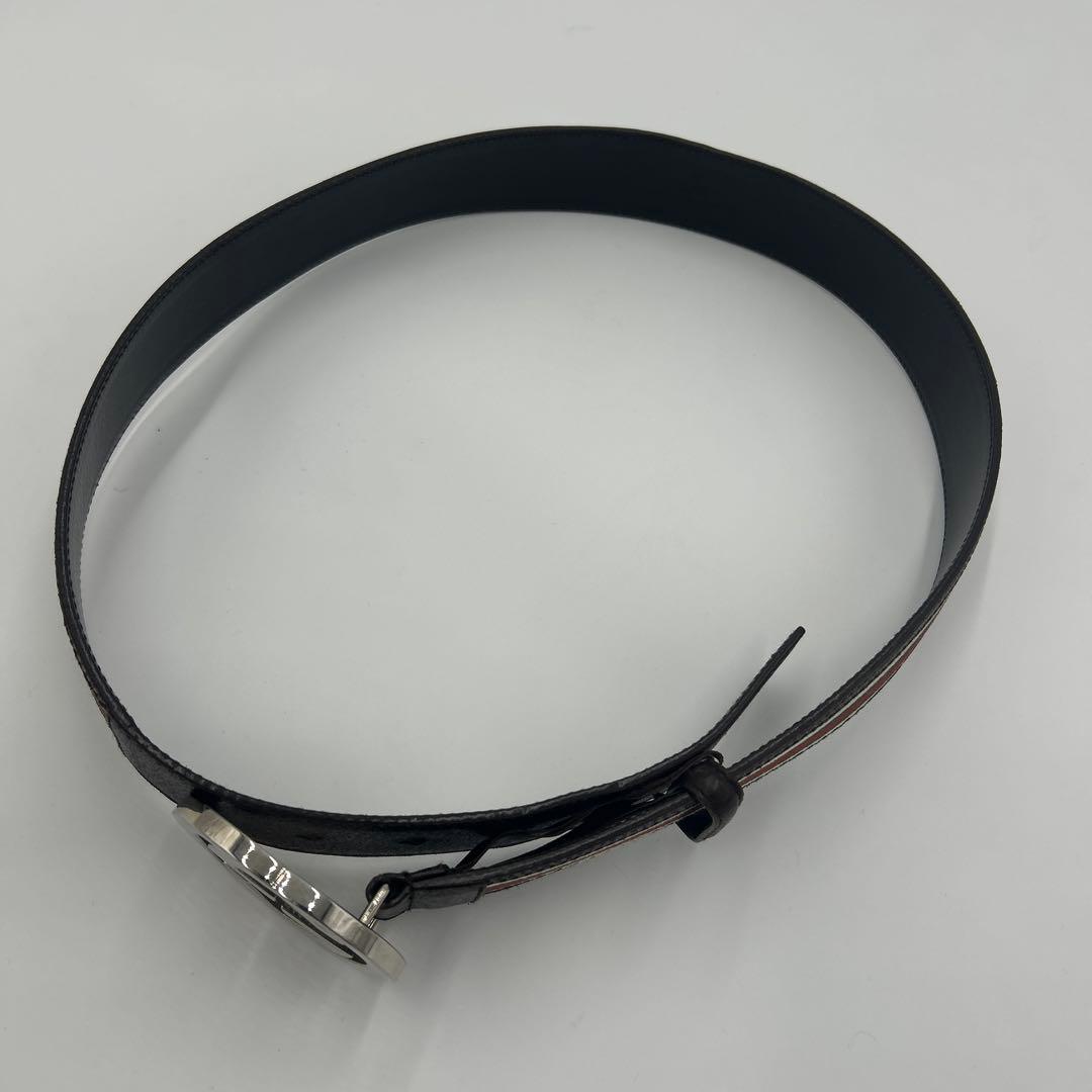 GUCCI インターロッキグ　GG シェリーライン　ベルト　レザー　ロゴ　茶色