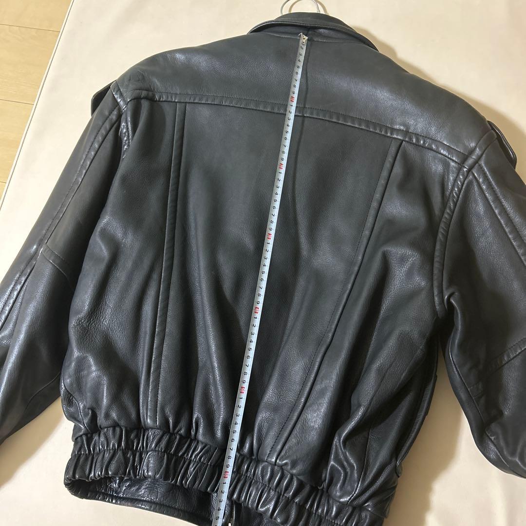 超柔らか　レザージャケット　革ジャン　鹿革　A-2　ライダース　本革　古着　上質