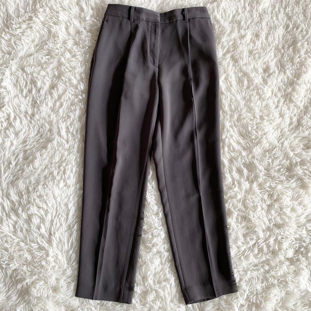 【美品】PLST プラステ　トリアセブレンド　ノーカラー　パンツスーツ　L