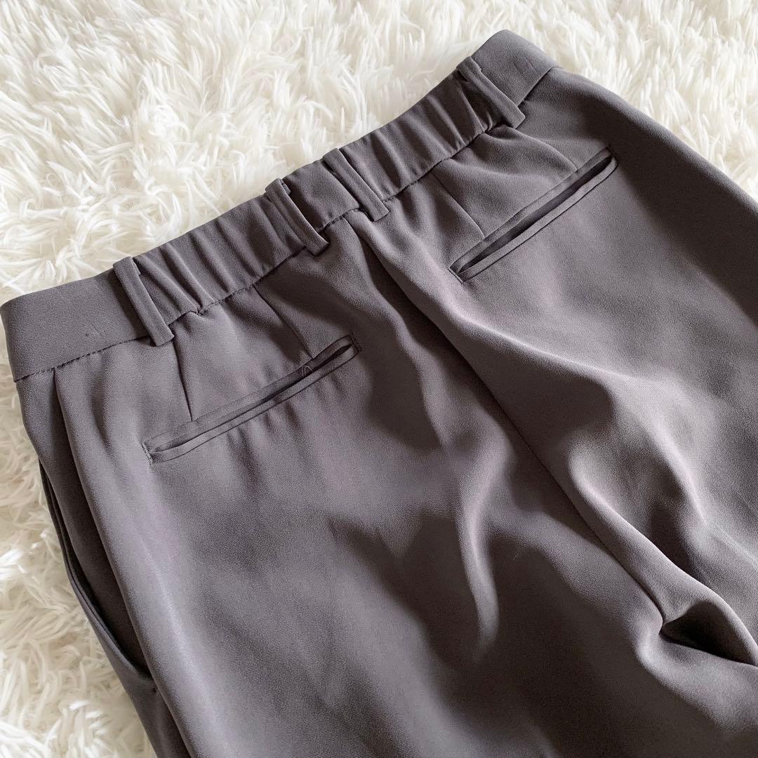 【美品】PLST プラステ　トリアセブレンド　ノーカラー　パンツスーツ　L