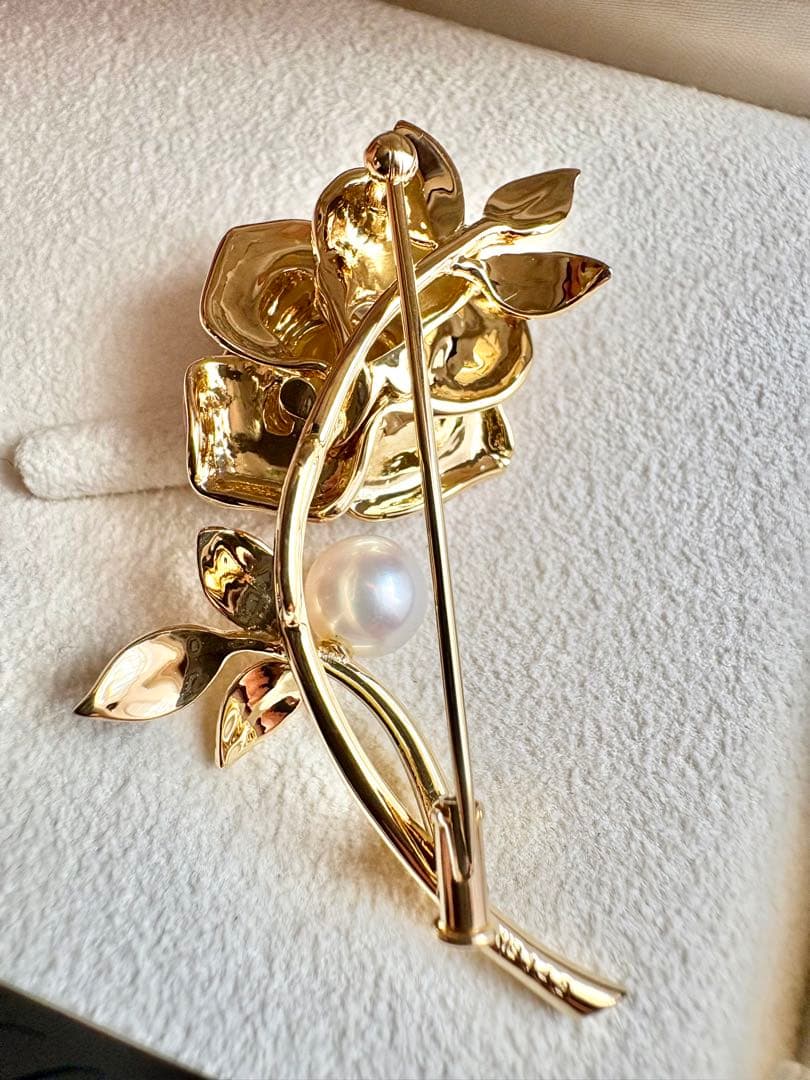 稀少 ミキモト プリンセスグレースコレクション ブローチ K18 パール 極美品