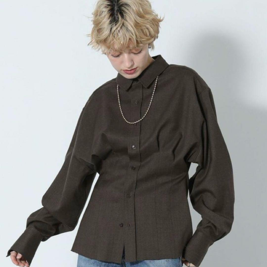 ⭐️美品⭐️ free sizeトゥデイフル　ウエストタックシャツ　ブラウン