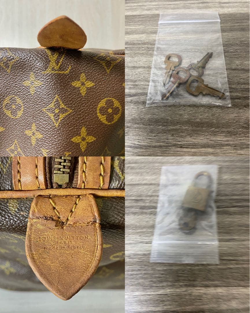 ルイヴィトン　ボストンバッグ　サックスプール 45 モノグラム　カデナ　レザー