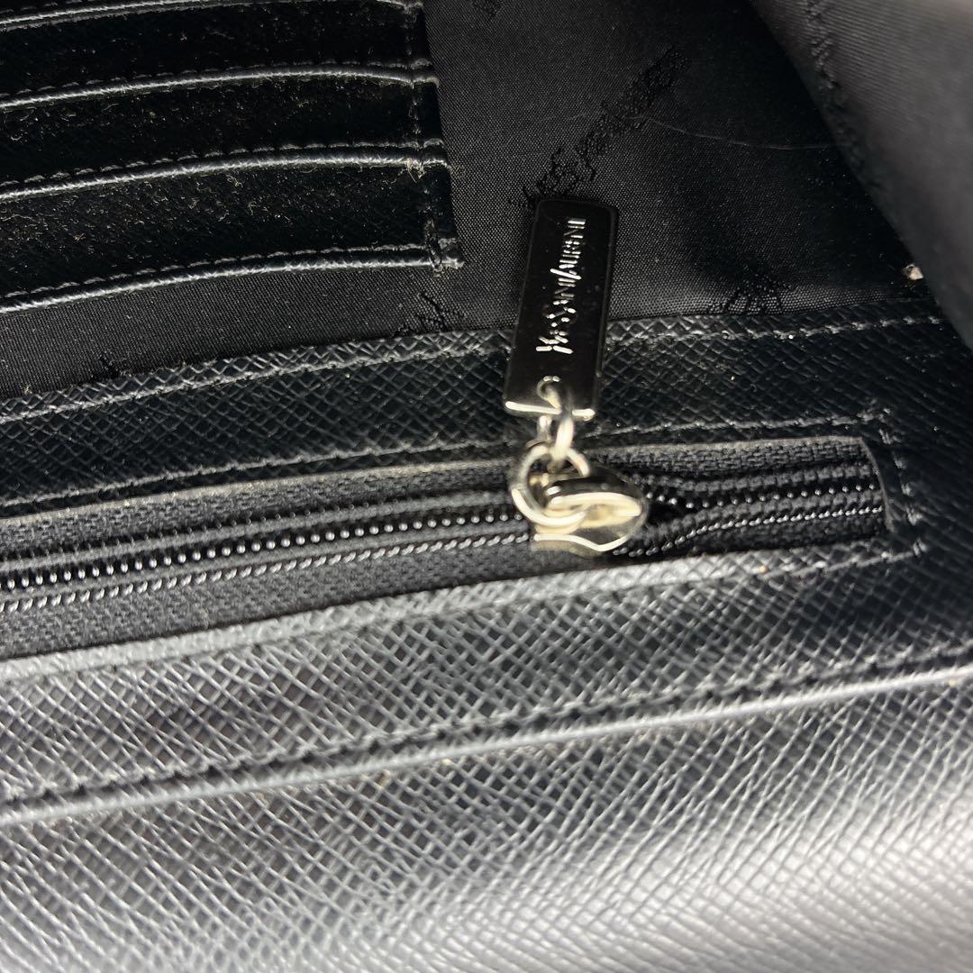 YSLイヴサンローラン ブリーフケース 黒 鍵付き フラップ オールレザー