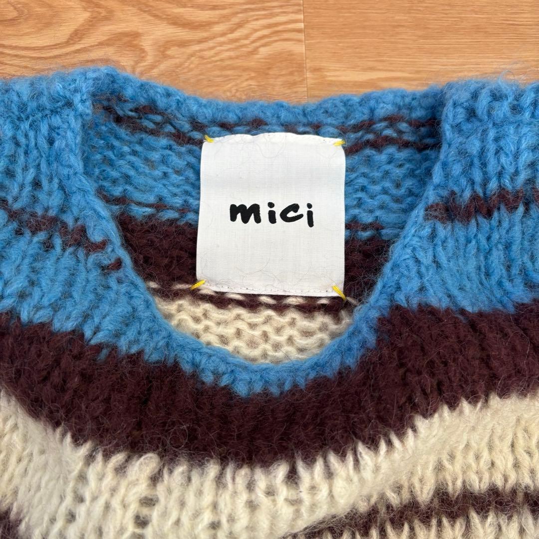 meekoさま　mici モヘアニット　ボーダー　ブルー