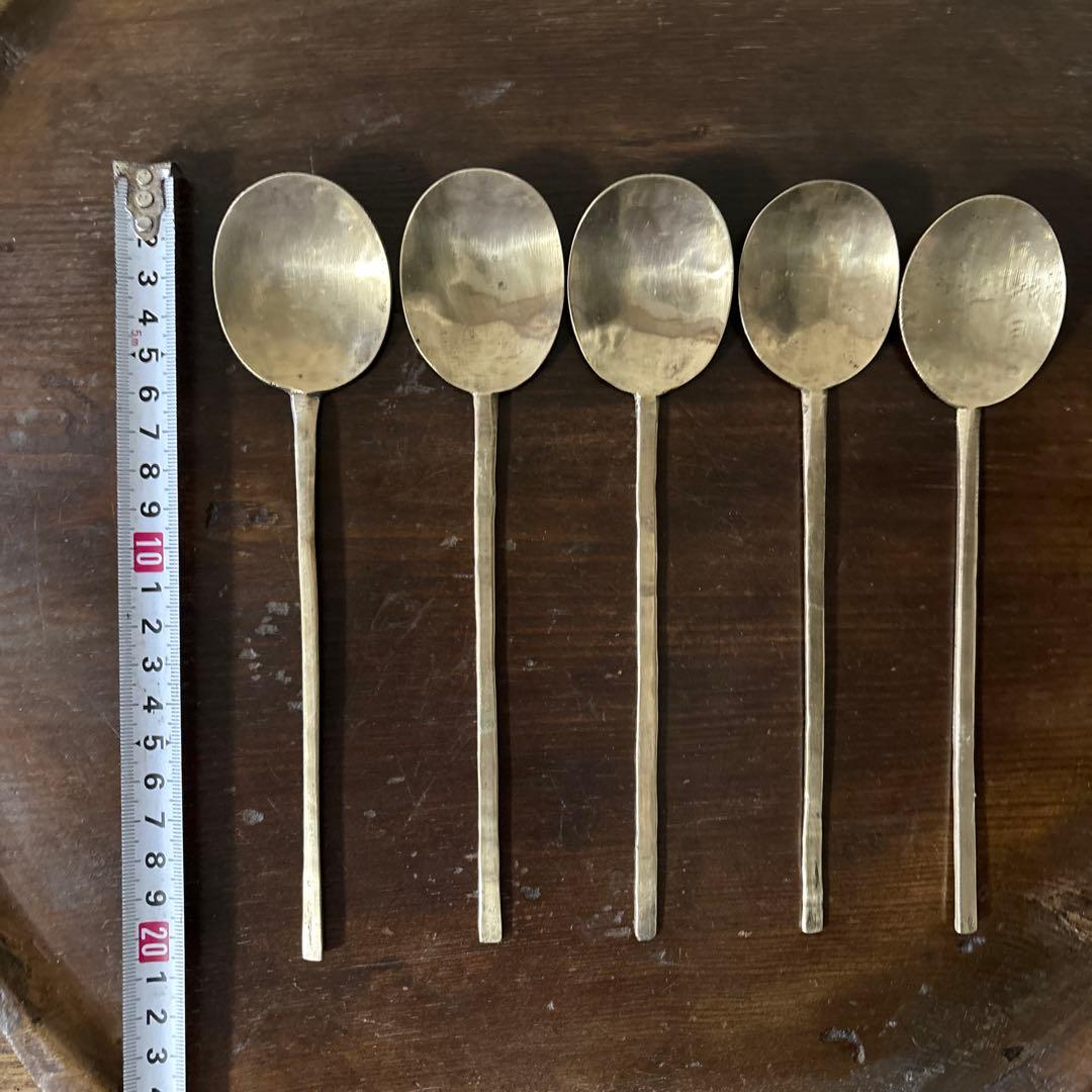 李朝スッカラ5点　(g229)韓国スプーン.アンティーク.ヴィンテージ.古道具