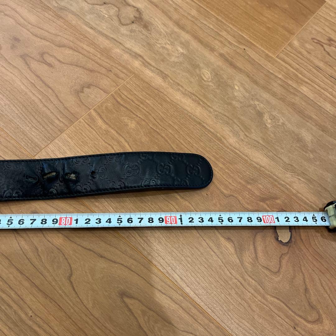 GUCCI ブラックレザー GGロゴ ベルト