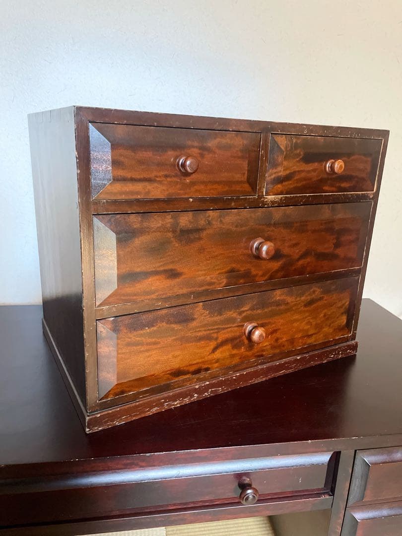 慈雨　松本民芸家具 凸面 小引き出し 民藝家具小物タンス 整理箪笥