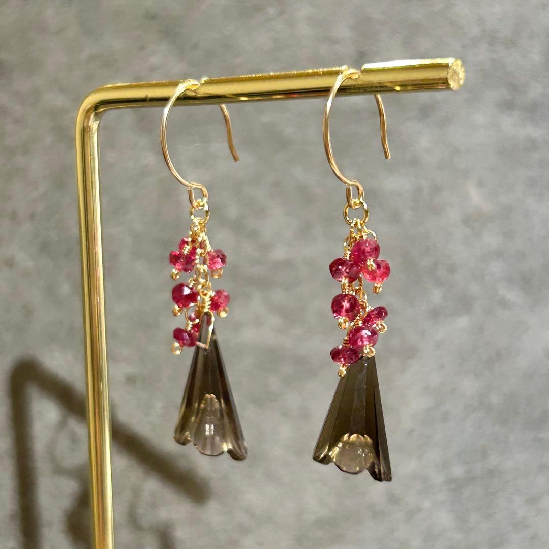 専用✳︎宝石質✳︎コンケーブカットアメトリン　14kgf　天然石ピアス/イヤリング