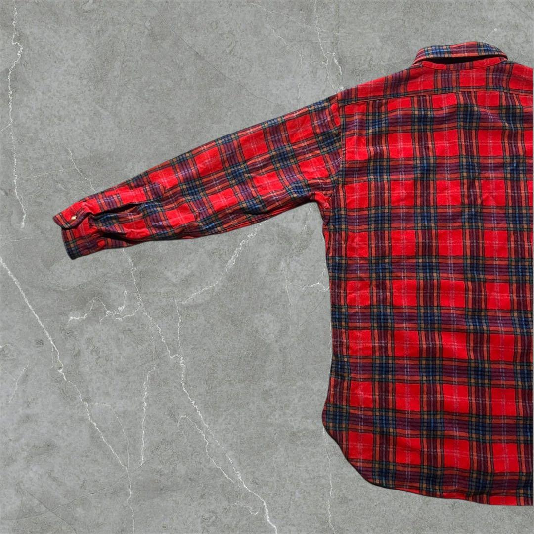 70s80sPendleton USA製ウールB.DシャツM タータンチェック