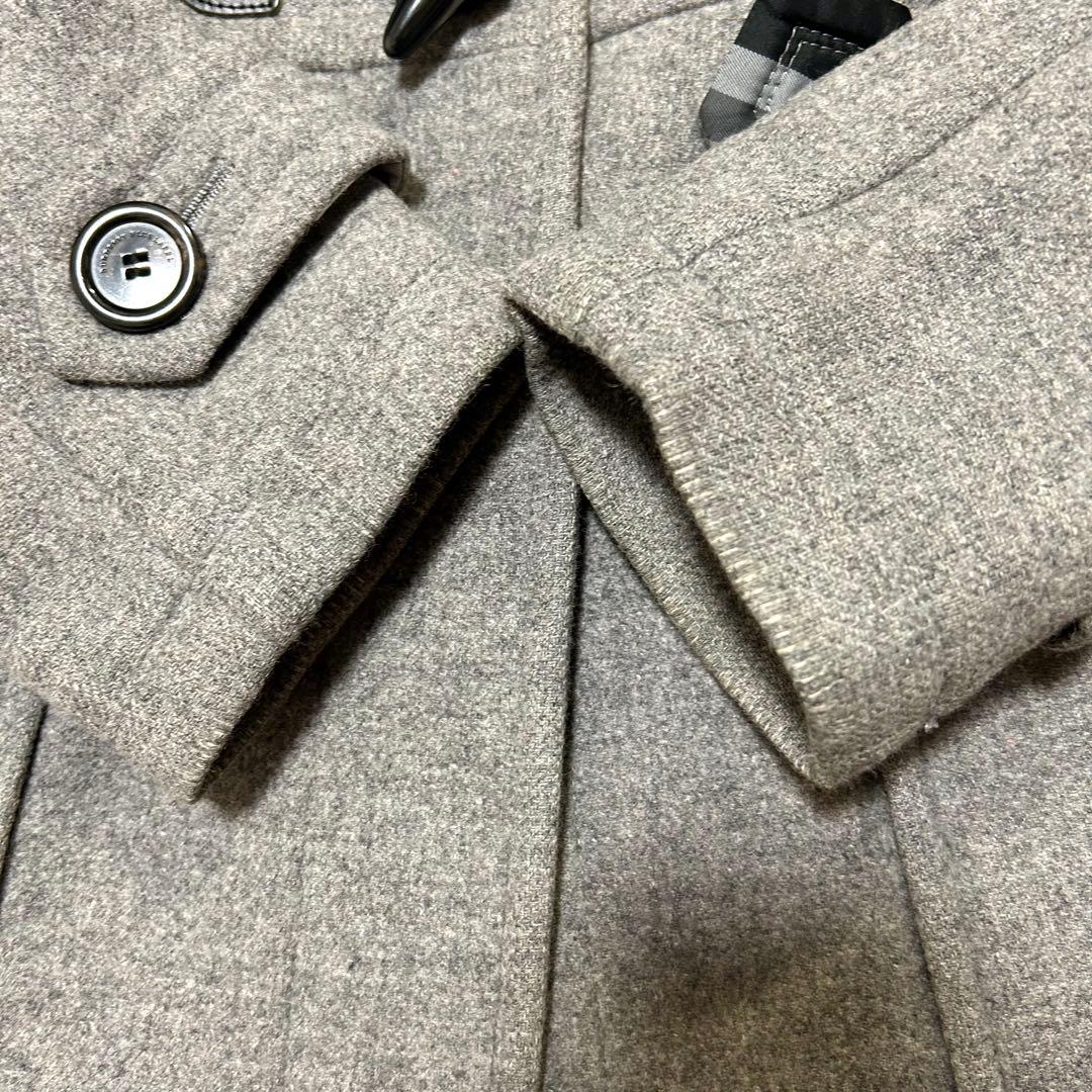アンゴラ✨BURBERRYBLUE LABELバーバリー ダッフルコートグレーL