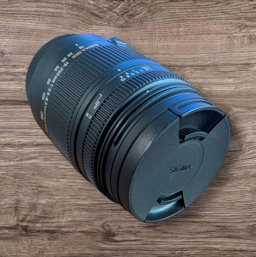 【中古】SIGMA 18-250mm F3.5-6.3 Canon用 フード付