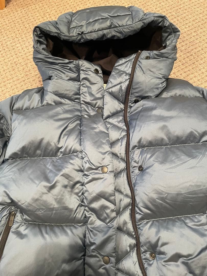 Lululemon フード付きダウンジャケット グレー　ブルー　サイズ2