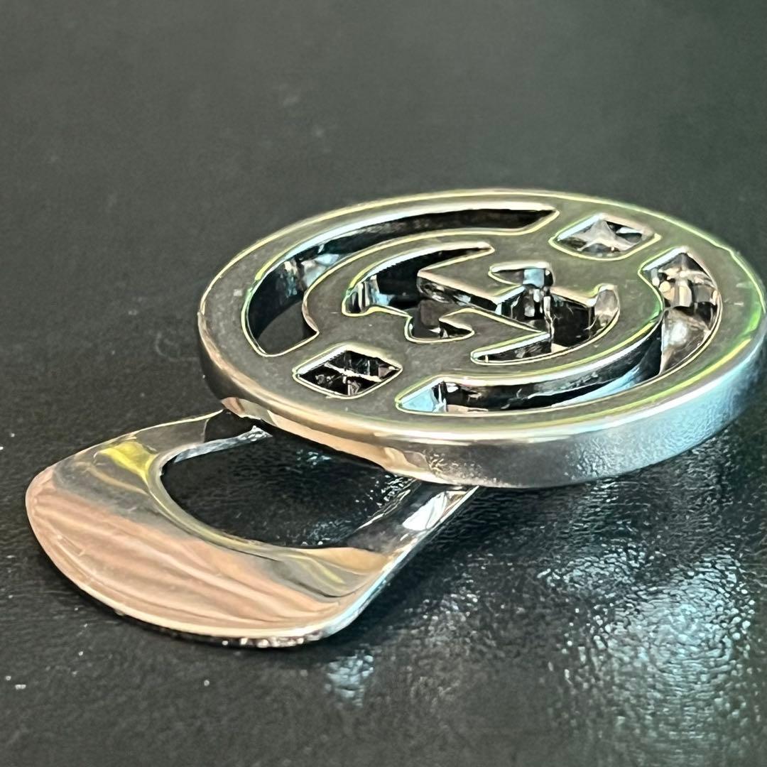 GUCCI グッチ　GGロゴ　シルバーマネークリップ　インターロッキング