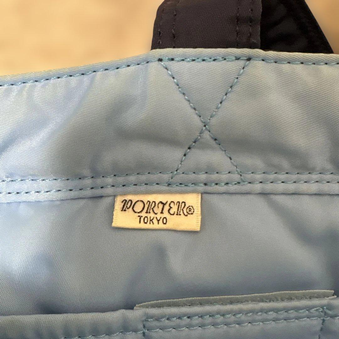 PORTER ポーター トートバッグ 肩掛け クリーム L ネイビー 大容量