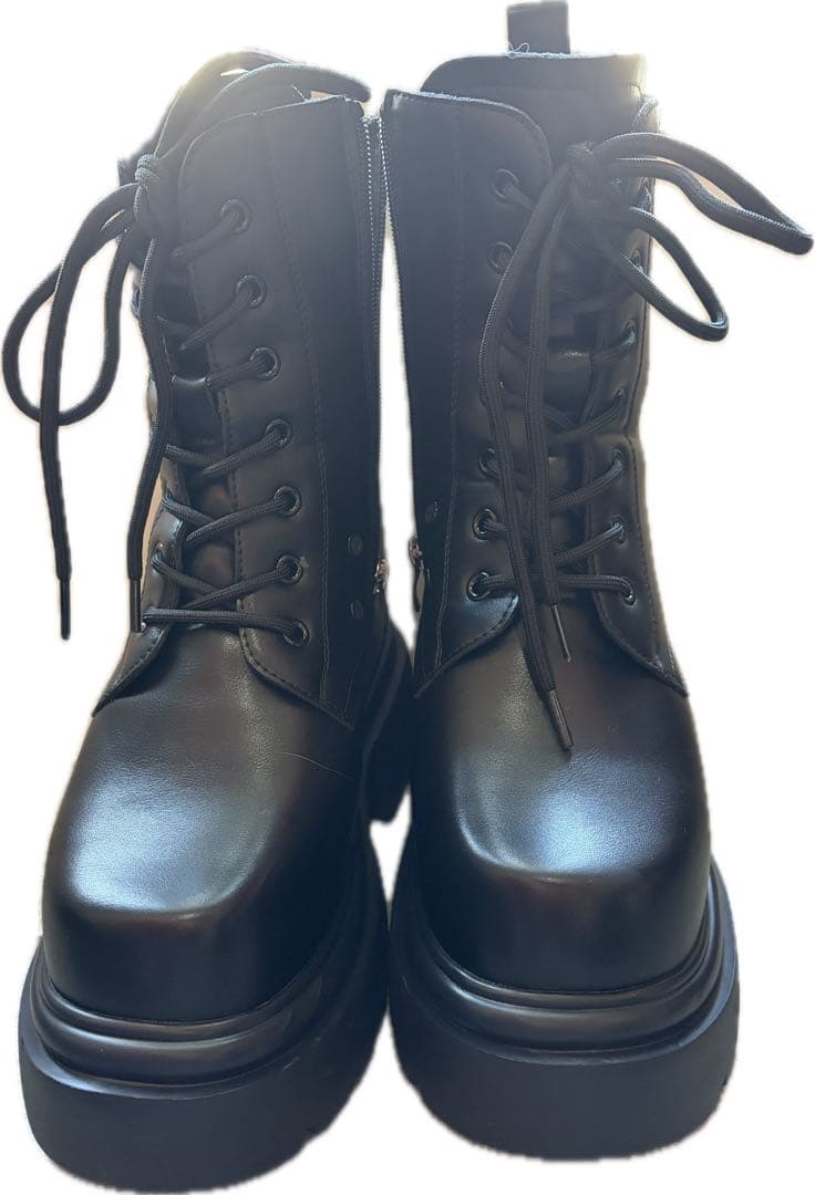 HSK 厚底レースアップブーツ ブラック